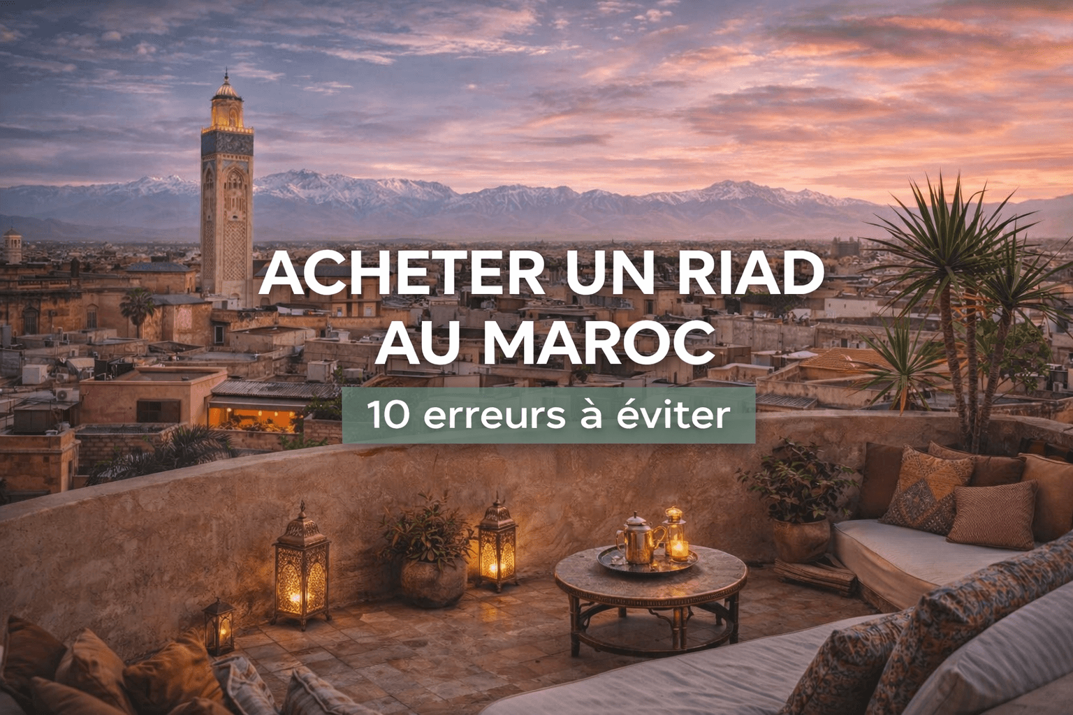 Acheter un riad au Maroc erreurs à éviter investissement Marrakech médina vue terrasse